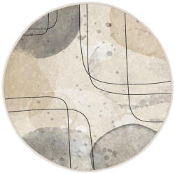 Mila Home Bézs mosható kerek szőnyeg ø 150 cm Simple Lines - Mila Home