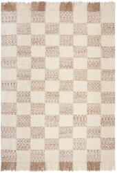 Flair Rugs Krémszínű-natúr színű kézi szövésű gyapjúkeverék szőnyeg 200x300 cm Eric Checkboard - Flair Rugs