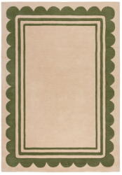 Flair Rugs Zöld-natúr színű kézi szövésű gyapjú szőnyeg 120x170 cm Lois Scallop - Flair Rugs