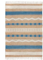 Flair Rugs Kék-natúr színű kézi szövésű jutakeverék szőnyeg 120x170 cm Medina Jute - Flair Rugs