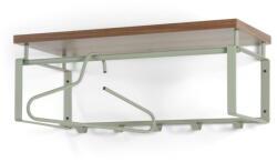 Spinder Design Barna-szürkészöld fém fali fogas polccal 70 cm Rex - Spinder Design