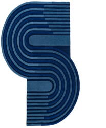 Flair Rugs Sötétkék kézi szövésű gyapjú szőnyeg 120x180 cm Conway Retro - Flair Rugs