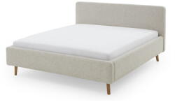 meise.möbel Bézs kárpitozott franciaágy ágyrács nélkül 160x200 cm Mattis - Meise Möbel