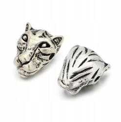 Mixform Fém gyöngyök, Leopárd fej, Szín: Antik Ezüst 12x14x8.5mm 2db (13WB24563)