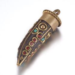 MIXFORM Medál Agyag és sárgaréz Handmade 56-59x18mm 1db (13WB27259)