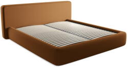 Makamii Terrakotta színű kárpitozott ágyneműtartós franciaágy ágyráccsal 180x200 cm Kiana - Makamii