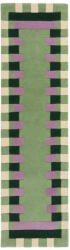 Flair Rugs Zöld-lila kézi szövésű gyapjú futószőnyeg 60x230 cm Kai Wool Border - Flair Rugs