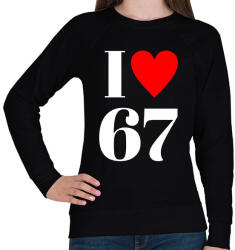 printfashion I LOVE 67 - Női pulóver - Fekete (17788206)