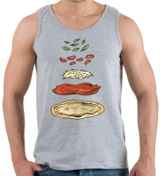 printfashion Pizza hozzávalók - Férfi atléta - Sport szürke (17842162)