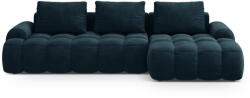 Cosmopolitan Design Petróleum színű bársony kinyitható-tárolóhelyes sarokkanapé (jobb oldali-heverő résszel) Linz - Cosmopolitan Design