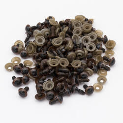 MIXFORM Biztonsági szemek menettel és kapoccsal, játékokhoz, műanyag, 12mm, 50pár (13WB23914)