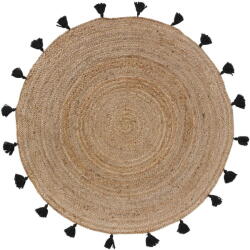 douceur d'intérieur Fekete-natúr színű kerek szőnyeg ø 120 cm Shira - douceur d'intérieur