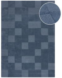 Flair Rugs Sötétkék kézi szövésű gyapjú szőnyeg 160x230 cm Checkerboard - Flair Rugs