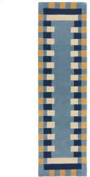 Flair Rugs Kék kézi szövésű gyapjú futószőnyeg 60x230 cm Kai Wool Border - Flair Rugs