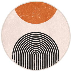 Mila Home Narancssárga-krémszínű mosható-robotporszívóval tisztítható kerek szőnyeg ø 80 cm Comfort - Mila Home
