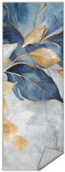 Mila Home Kék-aranyszínű mosható futószőnyeg 80x200 cm Golden Leaves - Mila Home
