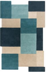 Flair Rugs Kék-bézs gyapjú szőnyeg 120x180 cm Abstract Collage - Flair Rugs