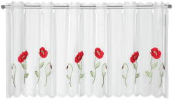 Sehlbach Fehér fényáteresztő függöny 155x45 cm Poppies - Sehlbach