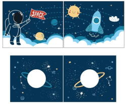 Vipack Gyerek függöny ágyhoz 4 db-os 195x75 cm Space Shuttle - Vipack