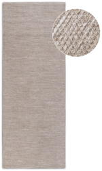 Elle Decoration Bézs kézi szövésű gyapjúkeverék futószőnyeg 80x200 cm Pradesh Linen White - Elle Decoration