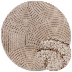Elle Decoration Bézs kerek szőnyeg ø 200 cm Panglao New York Taupe - Elle Decoration