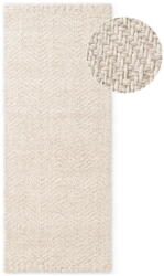 Elle Decoration Krémszínű-elefántcsont színű kézi szövésű gyapjúkeverék futószőnyeg 80x200 cm Majoli - Elle Decoration