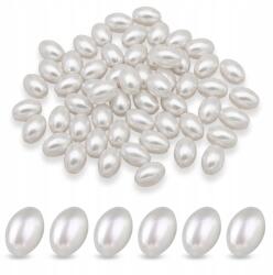 Mixform Gyöngyök Műanyag Abs gyöngyök, fényes, rizs, fehér, 11x7.5mm, 25g~70db (13WB13458)