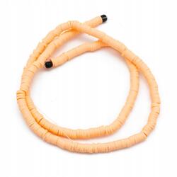 Mixform Heishi Handmade Polimer Öko Agyag gyöngyök, korong, 4x1mm, 375db/40cm/szál (13WB30331)