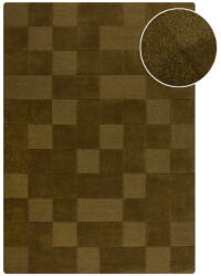 Flair Rugs Khaki kézi szövésű gyapjú szőnyeg 200x290 cm Checkerboard - Flair Rugs