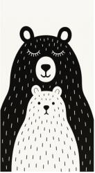 Vitaus Fekete-fehér mosható gyerek szőnyeg 160x230 cm Bear Family v2 - Vitaus