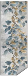 Mila Home Világoskék-aranyszínű mosható futószőnyeg 80x200 cm Golden Leaves - Mila Home