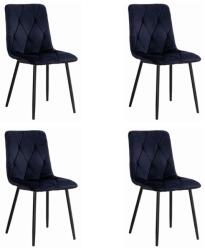 Chairs ON 4 scaune living catifea BUC 210 Negru - confort, stil modern, cadru metalic solid