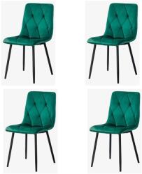 Chairs ON 4 scaune living catifea BUC 210 Verde - confort, stil modern, cadru metalic solid