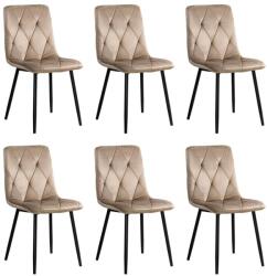 Chairs ON 6 scaune living catifea BUC 210 Bej - confort, stil modern, cadru metalic solid