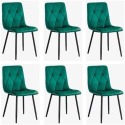 Chairs ON 6 scaune living catifea BUC 210 Verde - confort, stil modern, cadru metalic solid