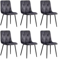 Chairs ON 6 scaune living catifea BUC 210 Gri - confort, stil modern, cadru metalic solid