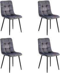 Chairs ON 4 scaune living catifea BUC 211 Gri - design modern, picioare metalice, confort premium