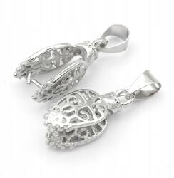 MIXFORM Medáltartók, Sárgaréz, Levél, Platina, 18.5mm, Pin: 1mm, 2db