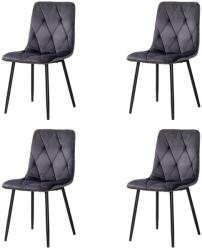 Chairs ON 4 scaune living catifea BUC 210 Gri - confort, stil modern, cadru metalic solid