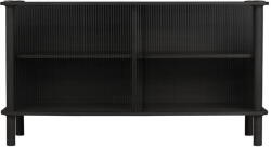 UMAGE Fekete tölgyfa tálalószekrény tolóajtóval 135x73, 5x48 cm Italic - UMAGE