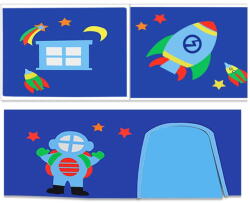 Vipack Gyerek függöny ágyhoz 3 db-os 195x75 cm Astro - Vipack