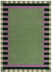 Flair Rugs Zöld-lila kézi szövésű gyapjú szőnyeg 160x230 cm Kai Wool Border - Flair Rugs