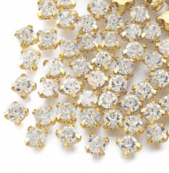  Varrható strasszok, Üveg és sárgaréz, Kristály, 5x4mm, 20g~145db (13WB25561)