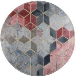 Vitaus Rózsaszín-világosszürke mosható kerek szőnyeg ø 120 cm - Vitaus