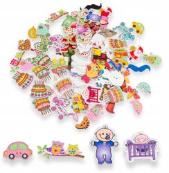 MIXFORM Kézműves gomb készlet Fa, Mix 15-20 féle, 85-90db/szett (13WB32165)