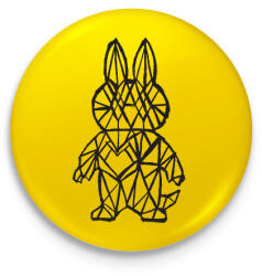 printfashion Fekete Labubu - Kitűző, hűtőmágnes - Sárga (17802961)