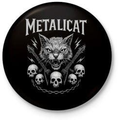 printfashion metalicat1 - Kitűző, hűtőmágnes - Fekete (17751522)