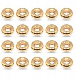 MIXFORM Távolsági gyöngyök, sárgaréz, lapos kerek, arany, 4x1.5mm, 20db (13WB26615)