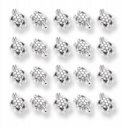 Mixform Teknős fém gyöngyök, antik ezüst, 12.5x9x4mm, lyuk 1mm 20 db (13WB15254)