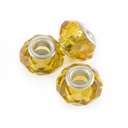 Mixform Moduláris üveggyöngyök Charms, Sárga 14x9mm, 5db (5WB7250)